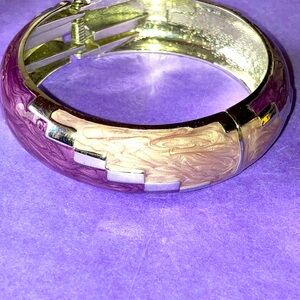 Beautiful liquid enamel and silver tone bracelet